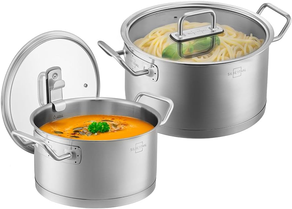 2-teiliges Kochtopfset für alle Herdarten inkl. Induktion & Ofenfest, 2er Set
