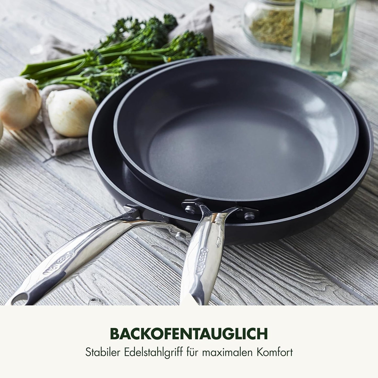 2-teiliges Valencia Pro Antihaft-Bratpfannen-Set, Bratpfannen-Set 20 cm & 26 cm
