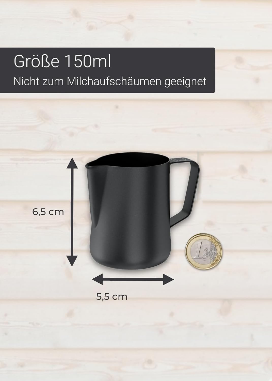 Barista Milchkännchen, Schwarz/Anthrazit 150ml