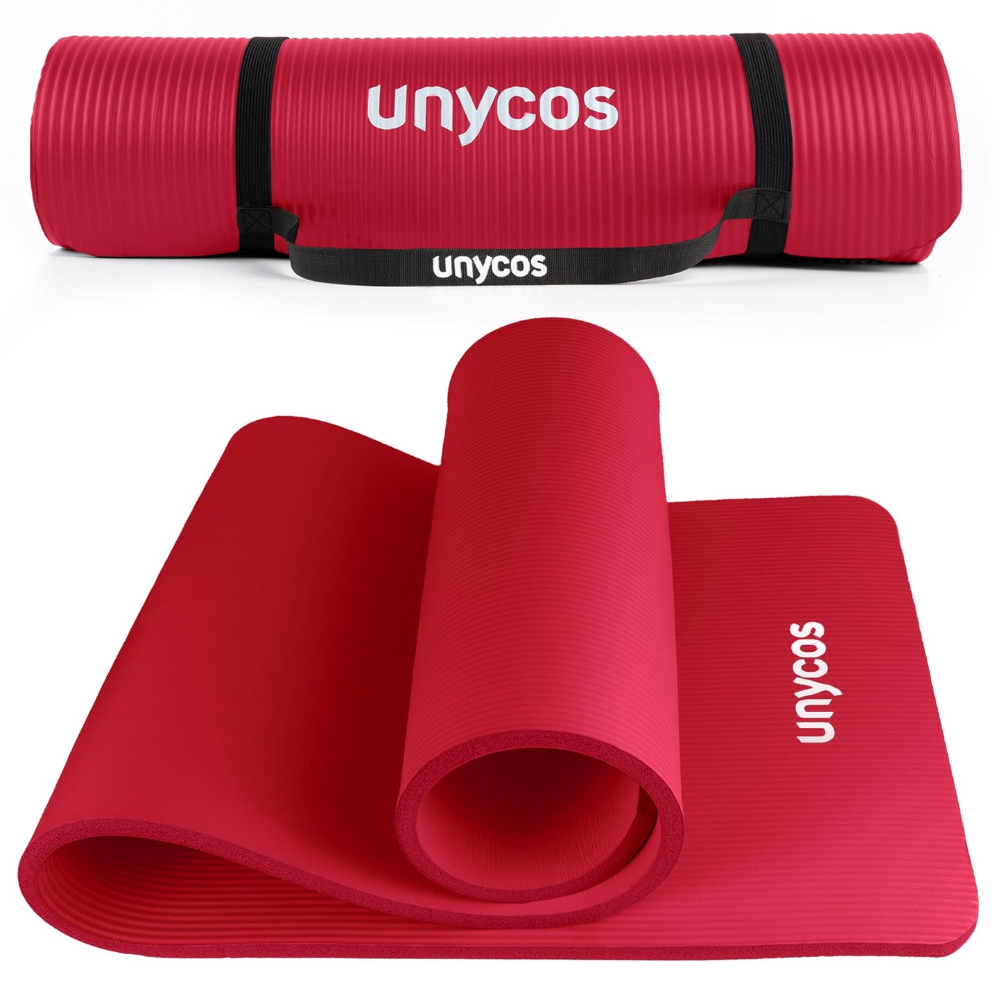 Rutschfeste Yogamatte mit Tragetasche, #05 Rot 183*60*1 cm