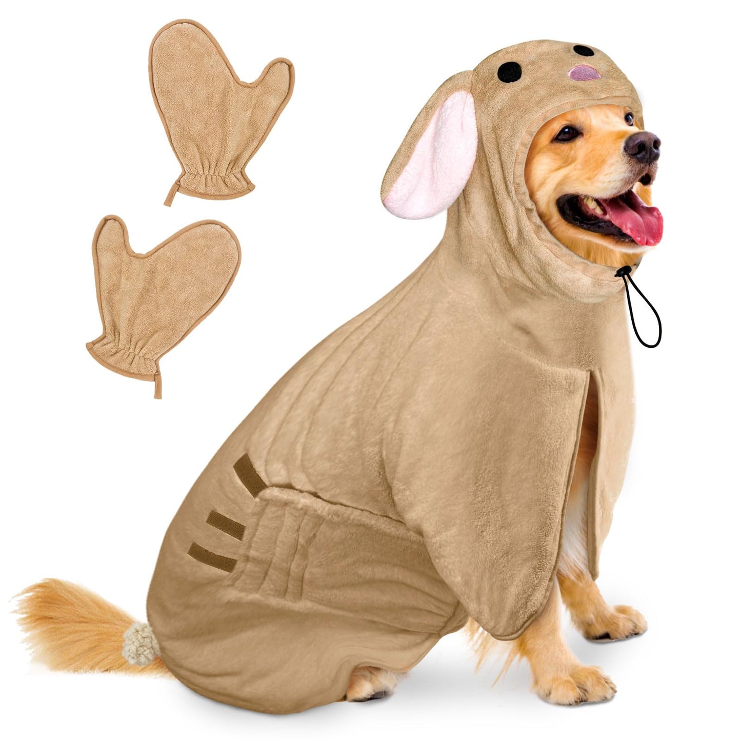 Hundebademantel aus Mikrofaser, schnell trocknend, XL Kaninchen