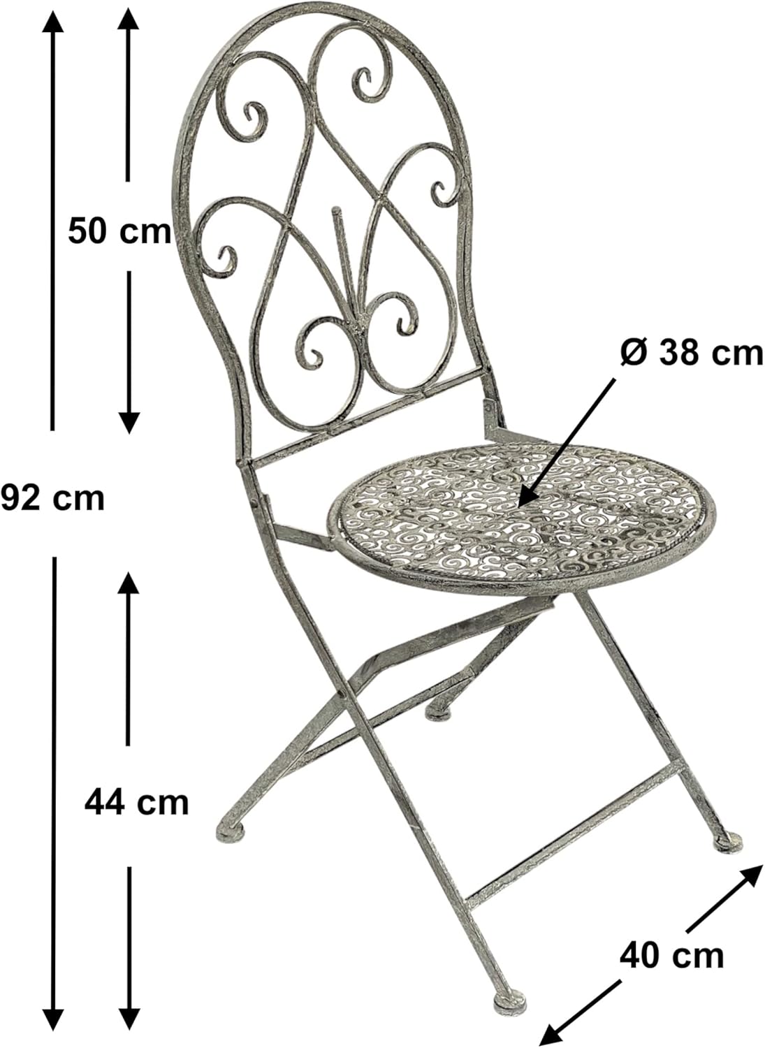 Metall-Gartenstuhl im Vintage-Stil