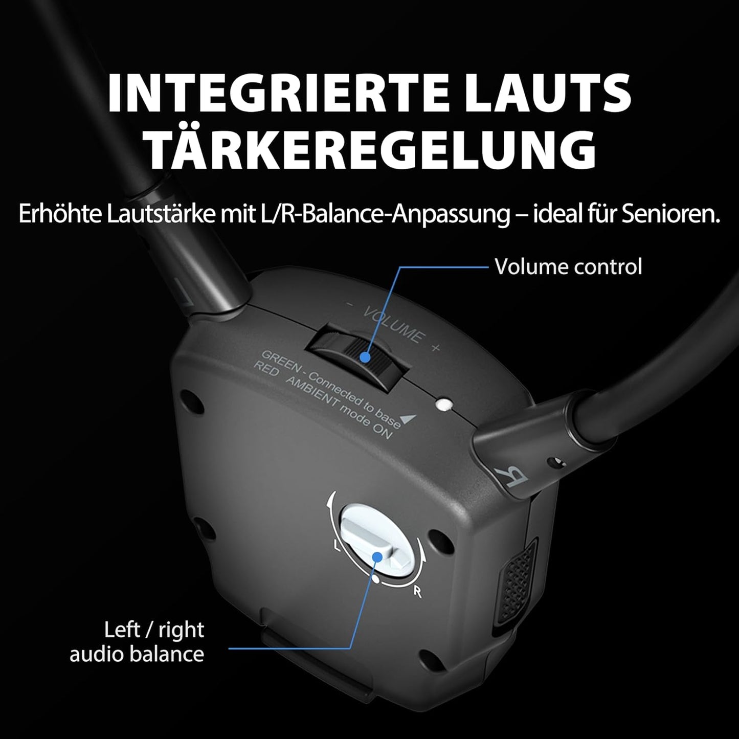 Funk-Kopfhörer HT381 mit HF-Sender und Balanceanpassung