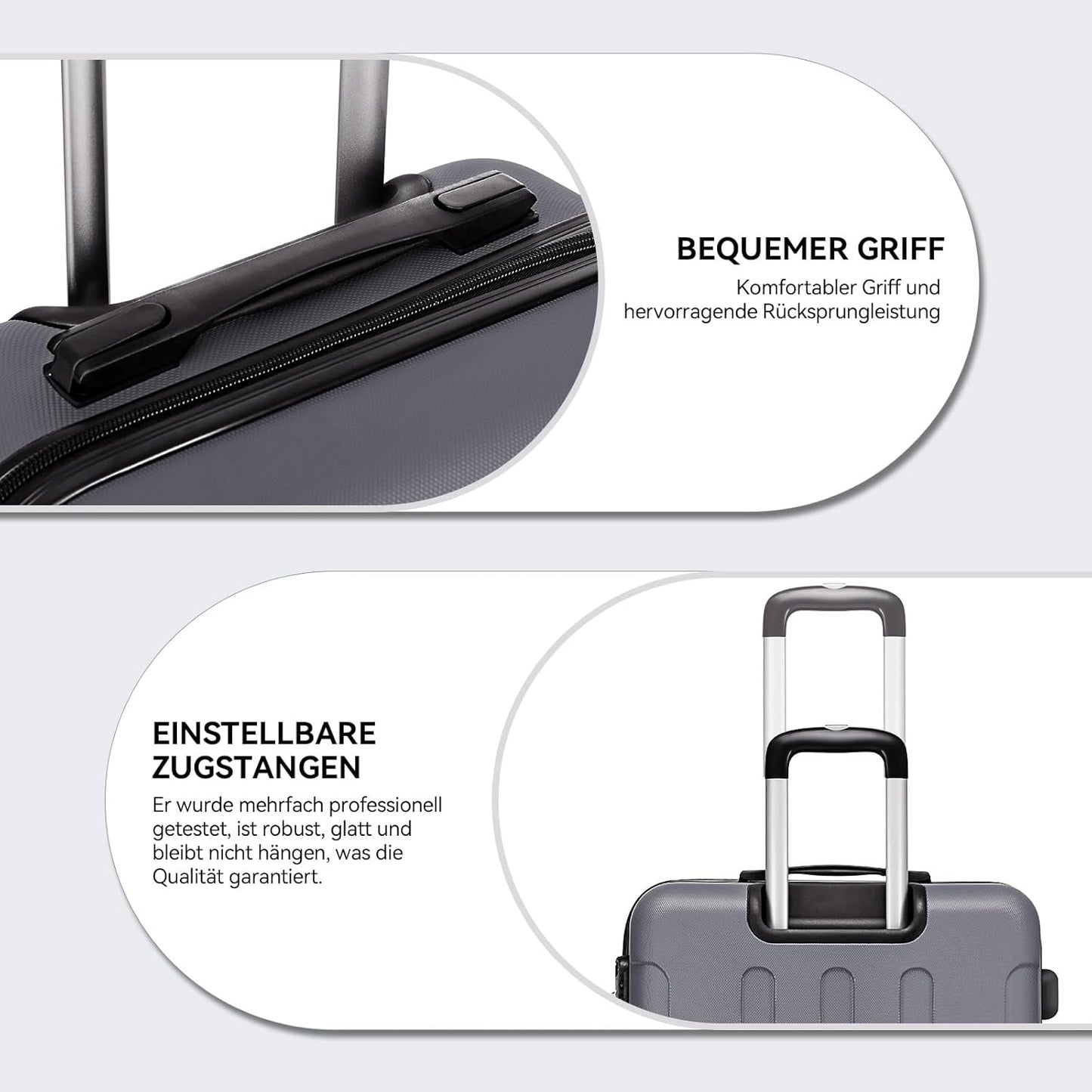 Zwillingsrollen Hardcase Handgepäcktrolley, Businessgrau ; Handgepäck (55cm)