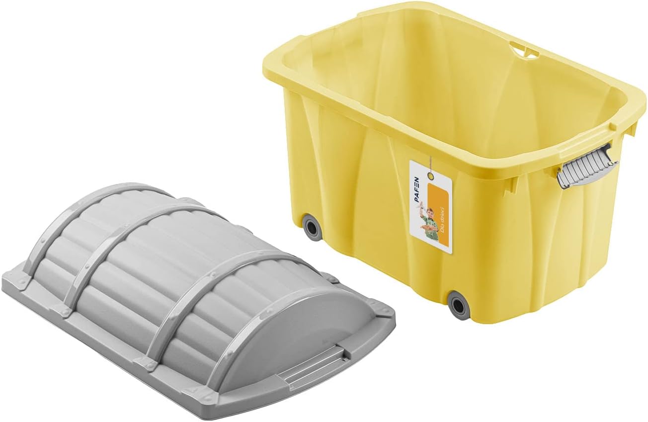 Piraten-Spielzeugkiste mit Rollen, 49l, Gelb Piratbox 49l