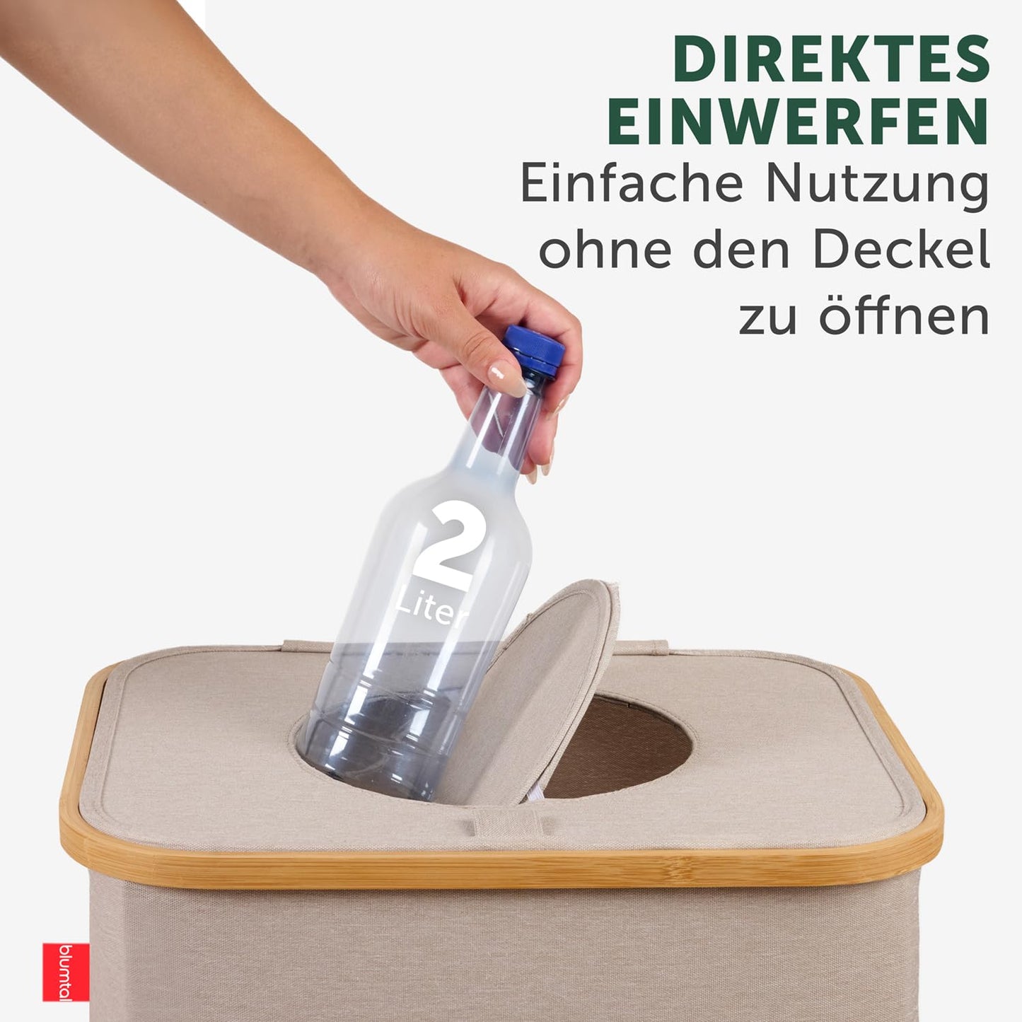 Pflandflaschen-Sammelbehälter mit Tasche, Beige Pfandflaschensammler - 100L