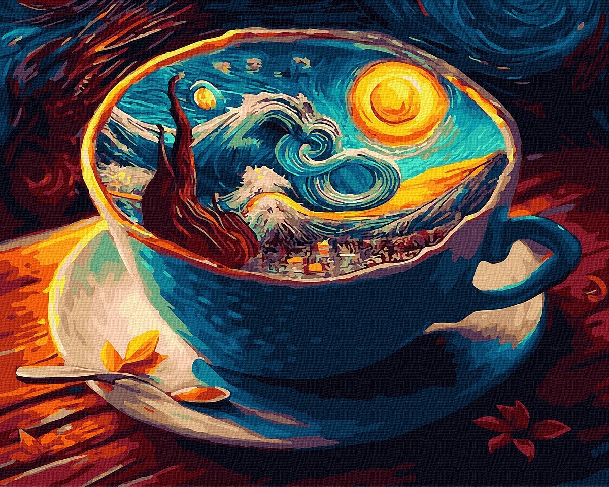Malen Nach Zahlen Set 40x50 cm, Nacht Im Becher