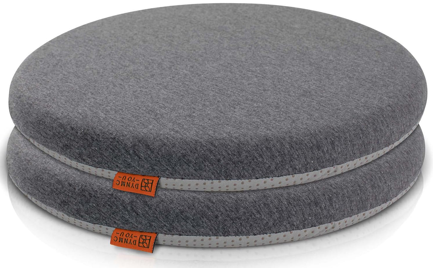 Memory-Foam Stuhlkissen (2er Set) für Esszimmer & Büro, Grau Rund 2 Pack