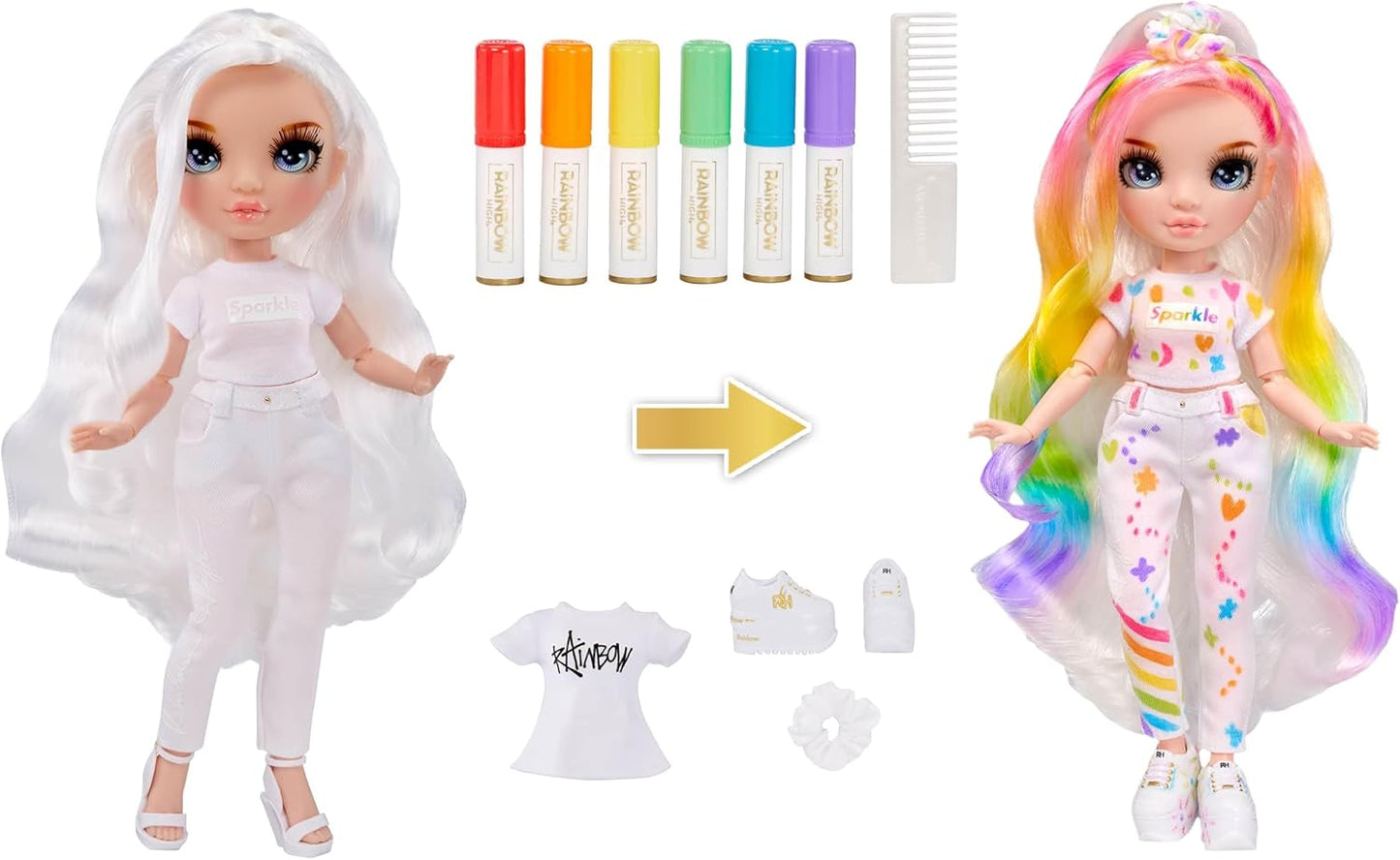 DIY Modepuppe Color & Create mit blauen Augen, Series 1, Blue,green,orange,purple,red,white