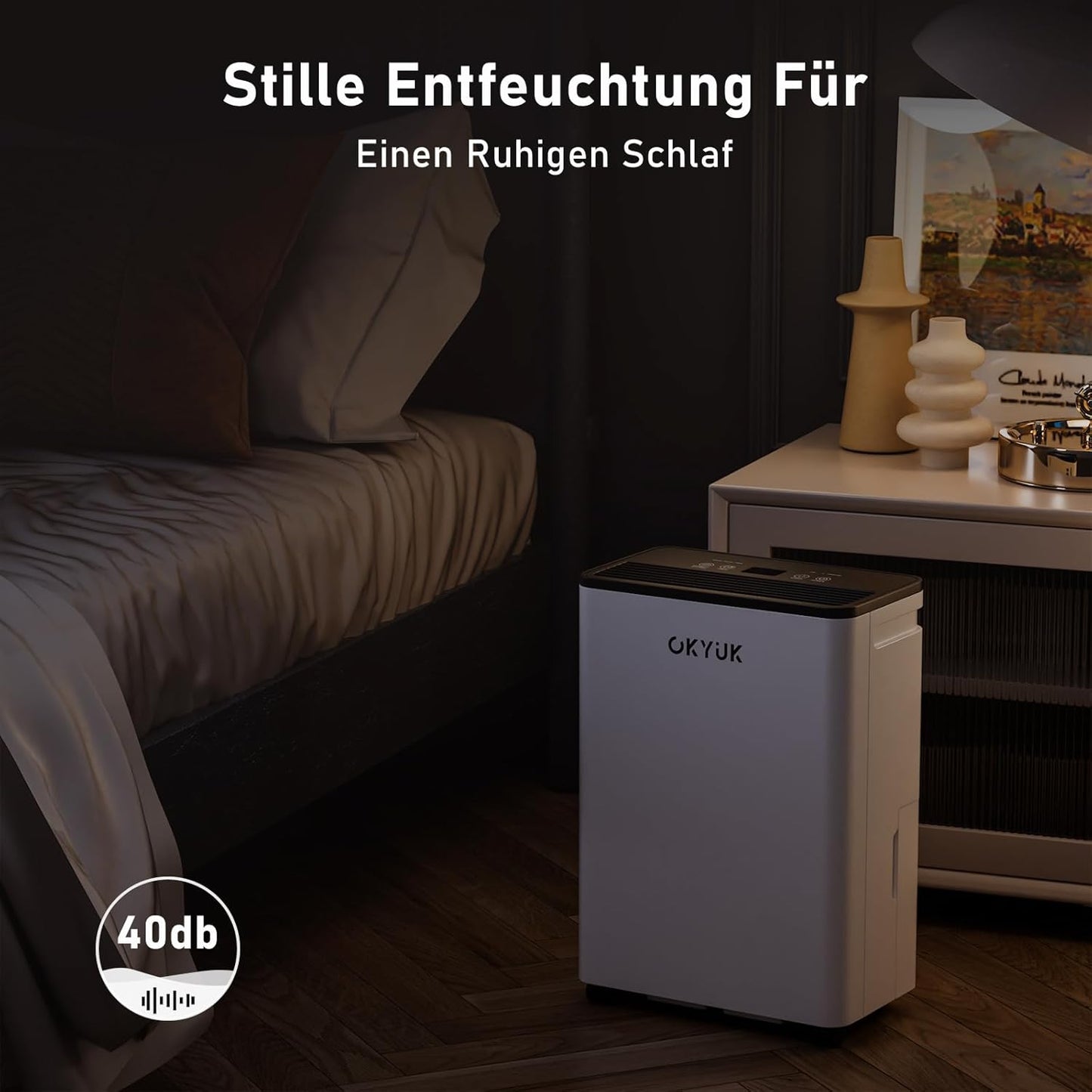 Elektrischer Luftentfeuchter mit Feuchtigkeitsanzeige, 12L