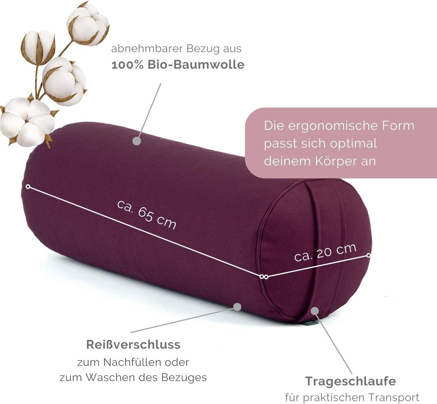 Yoga Bolster, aubergine