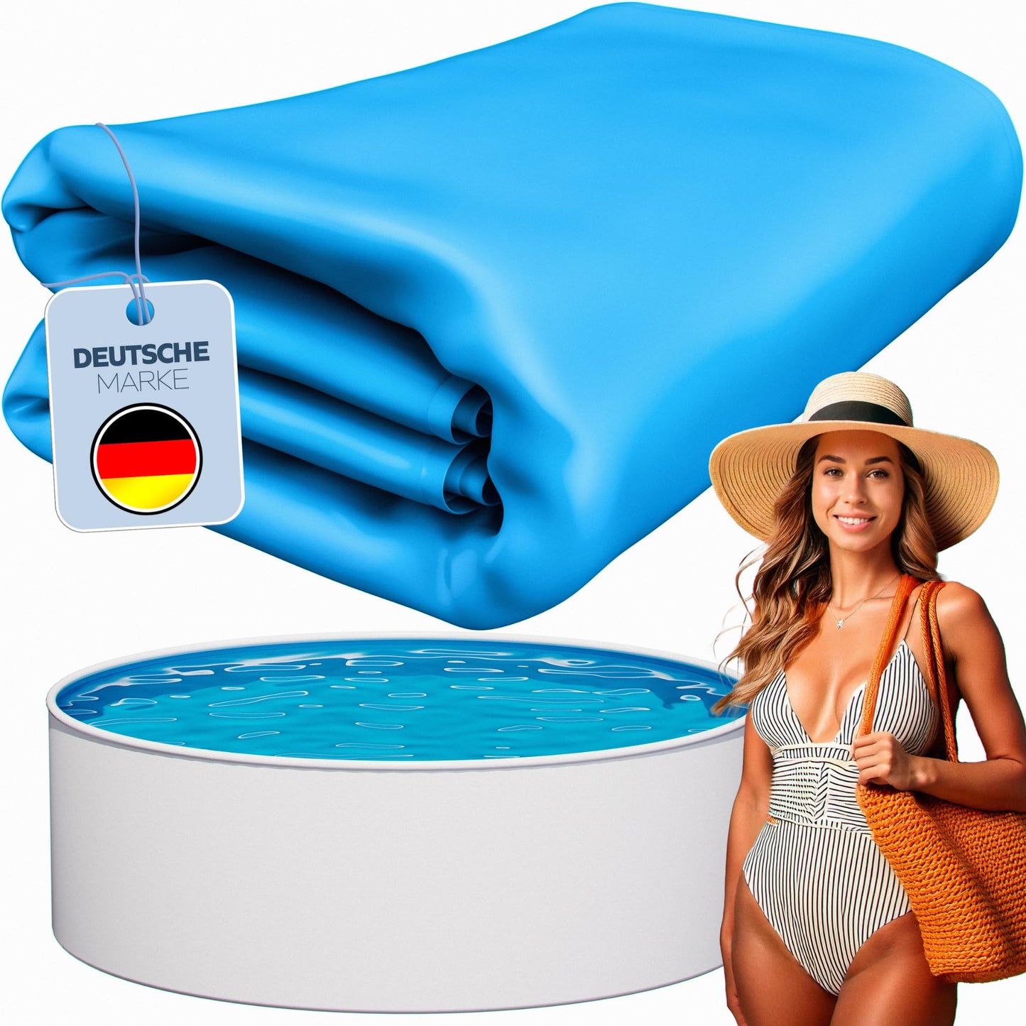 PVC-Poolfolie rund für Stahlwandpools 460 x 120 cm