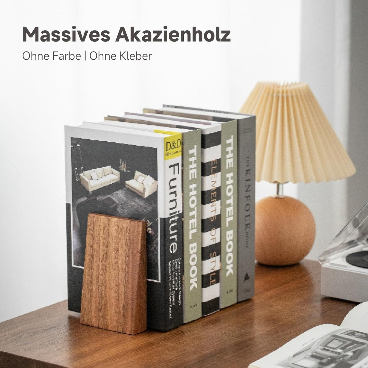 Holz-Buchstützen für Regale, Akazienholz