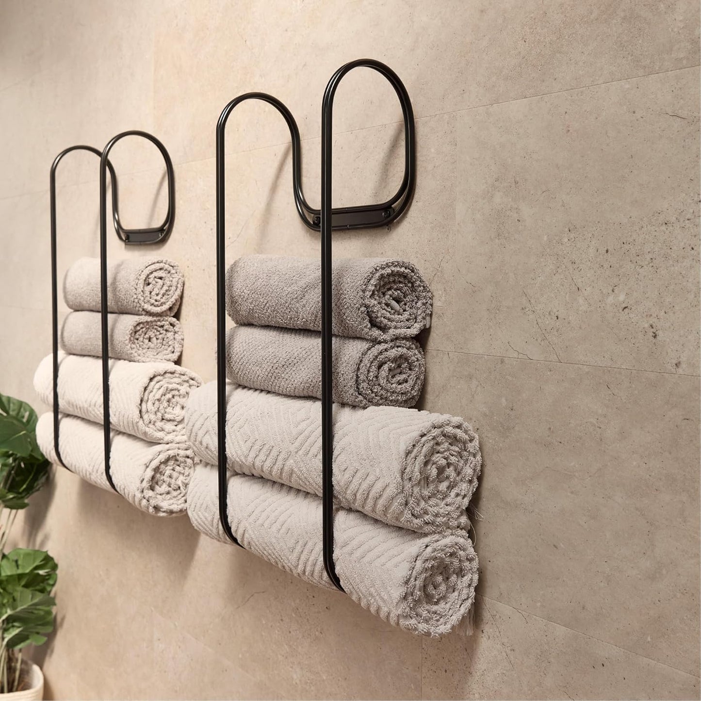 Lavna Wand-Handtuchhalter für 6 Badetücher, Lavna - Graphitschwarz