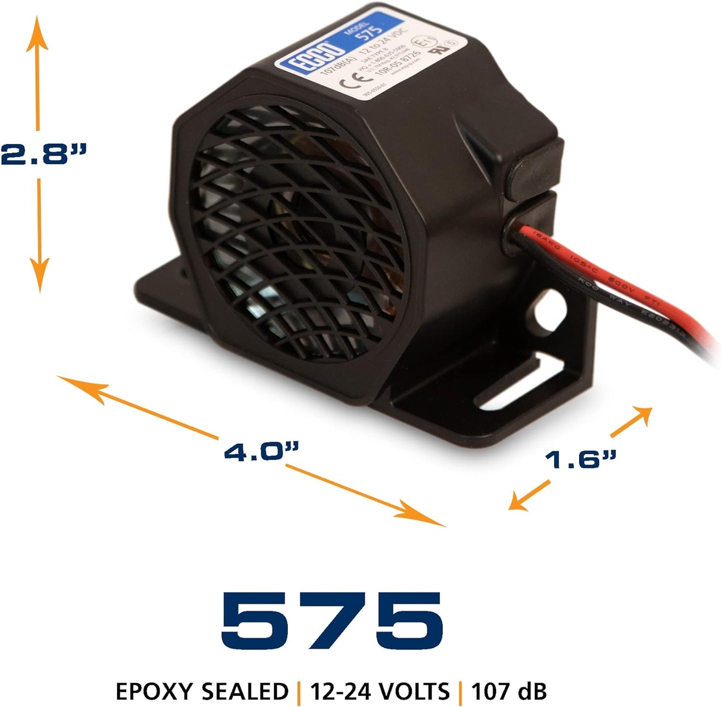 Backup-Alarm 107 dB (12-24 V), 107 dB, 12-24 V