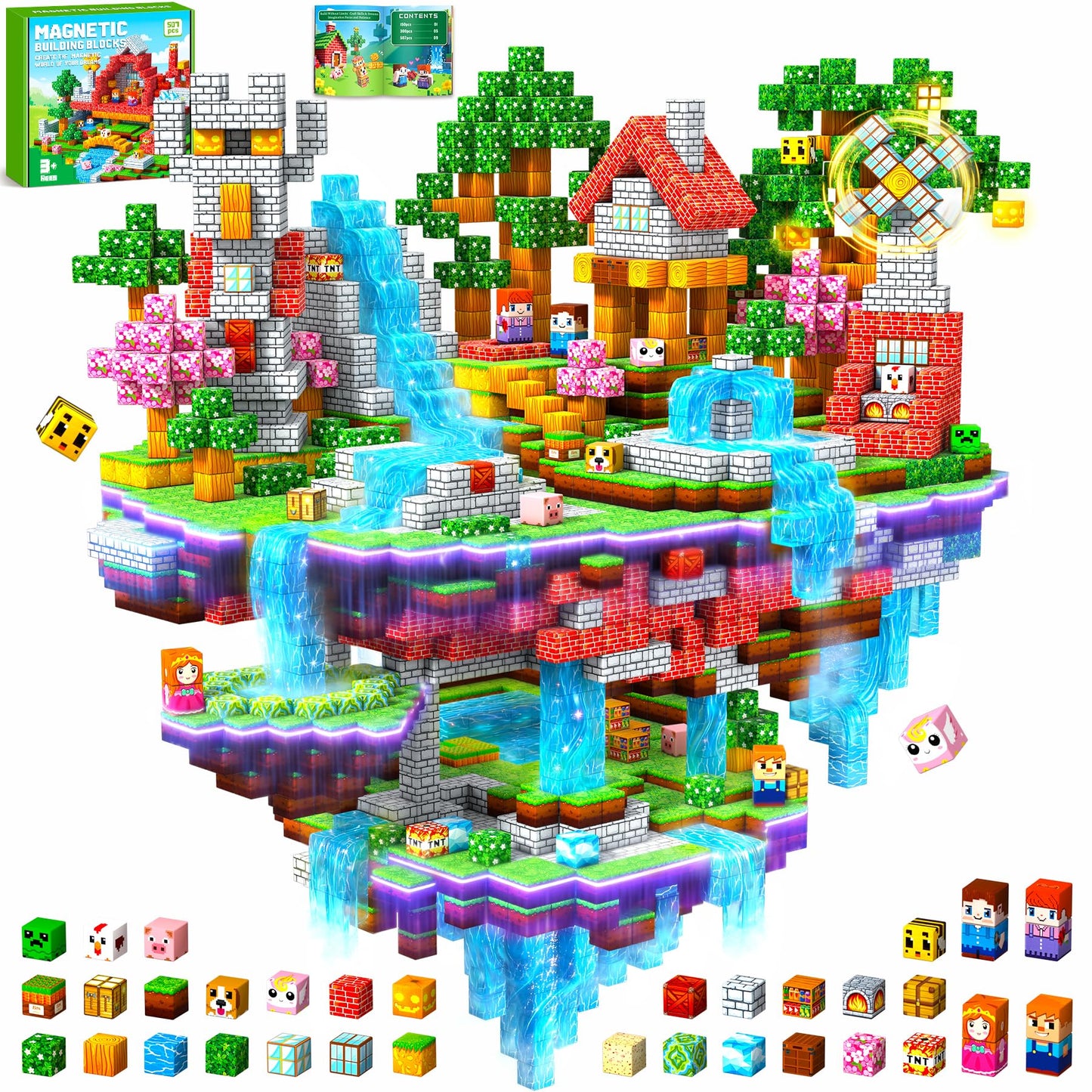 Magnetische Bausteine-Set, 507 Teile, 507pcs