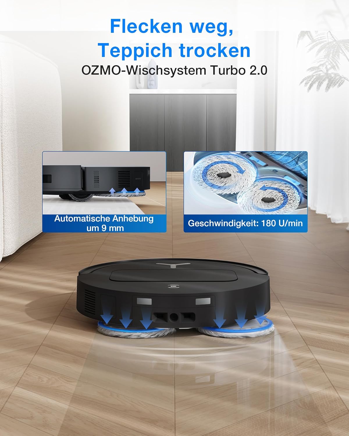 DEEBOT T50 Omni Saugroboter mit Wischfunktion, Mattschwarz