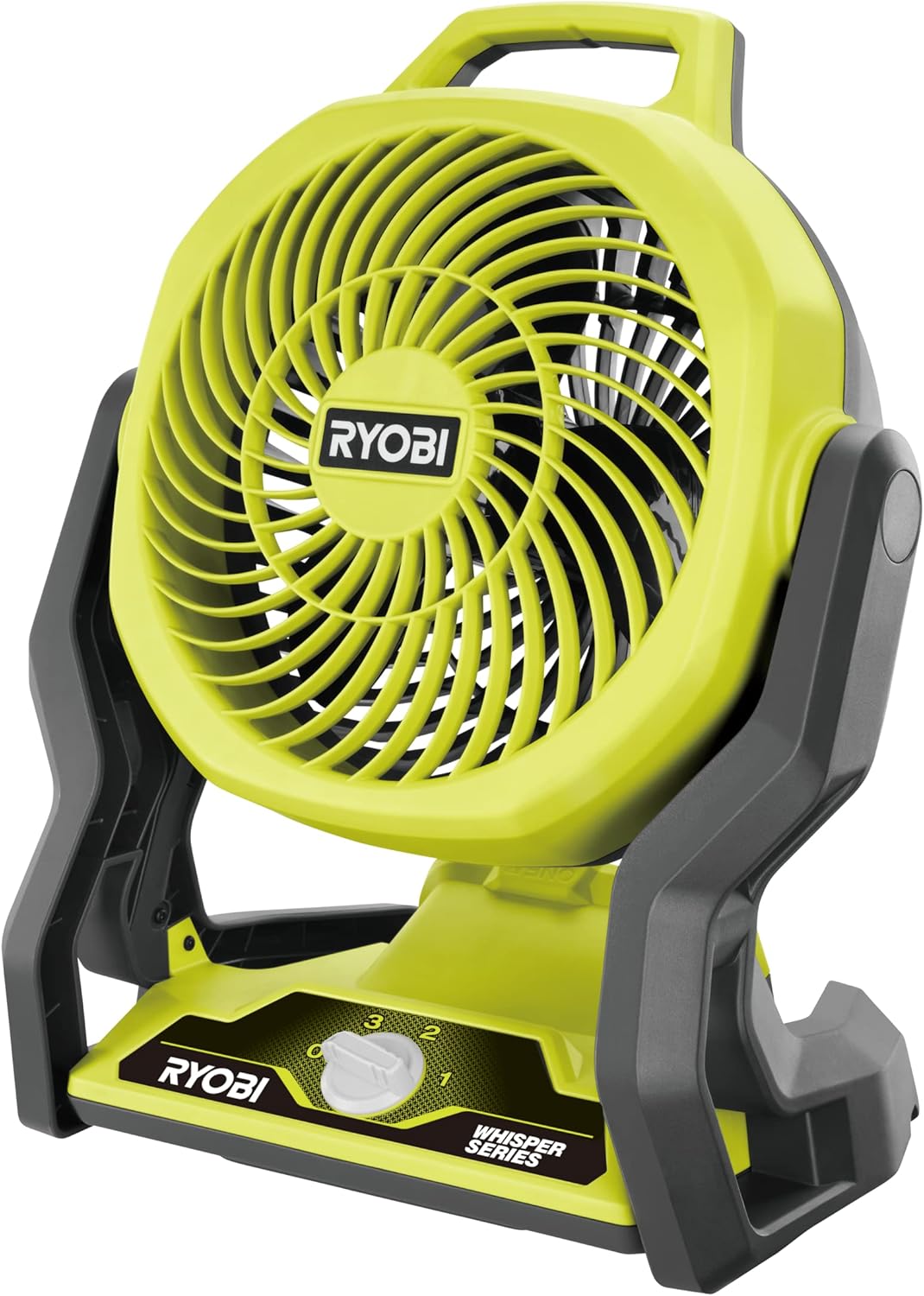 Whisper One+ Akku-Ventilator mit 3 Geschwindigkeiten, Trommel-Ø 19 cm ohne Akku + Ladegerät