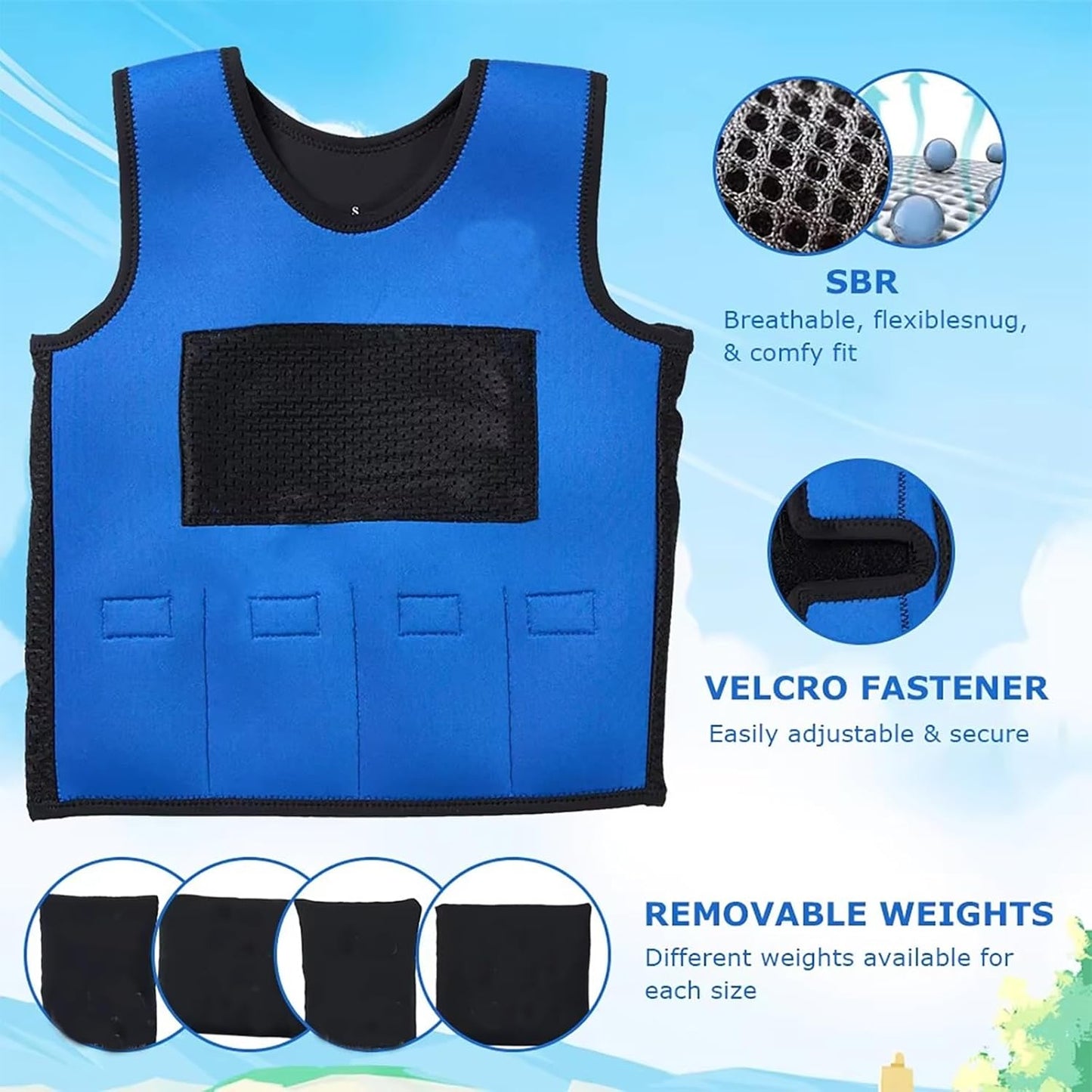 Kompressionsweste für Kinder, blue s