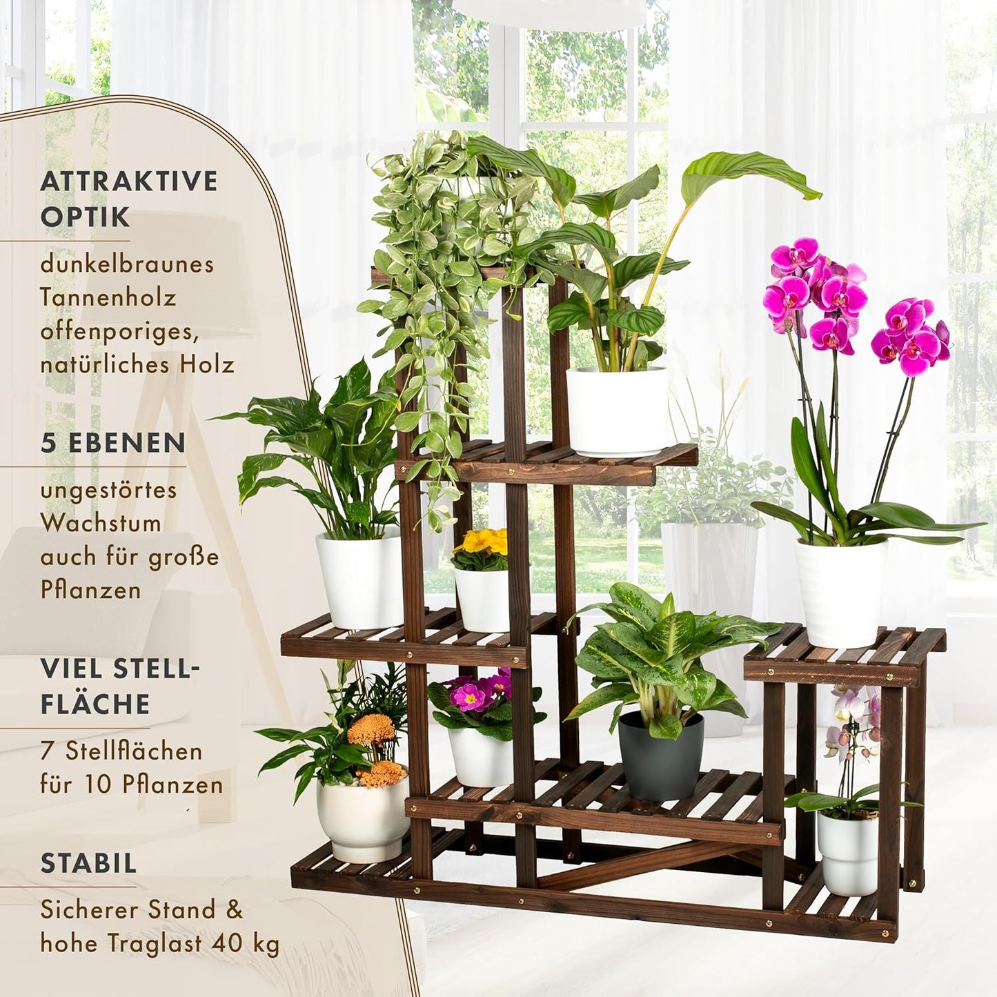 2er Set Pflanzenregal SKYLINE, 5 Ebenen 96cm 2x