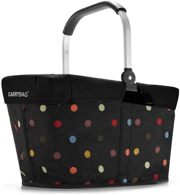 Einkaufskorb mit Cover, Dots+black Red