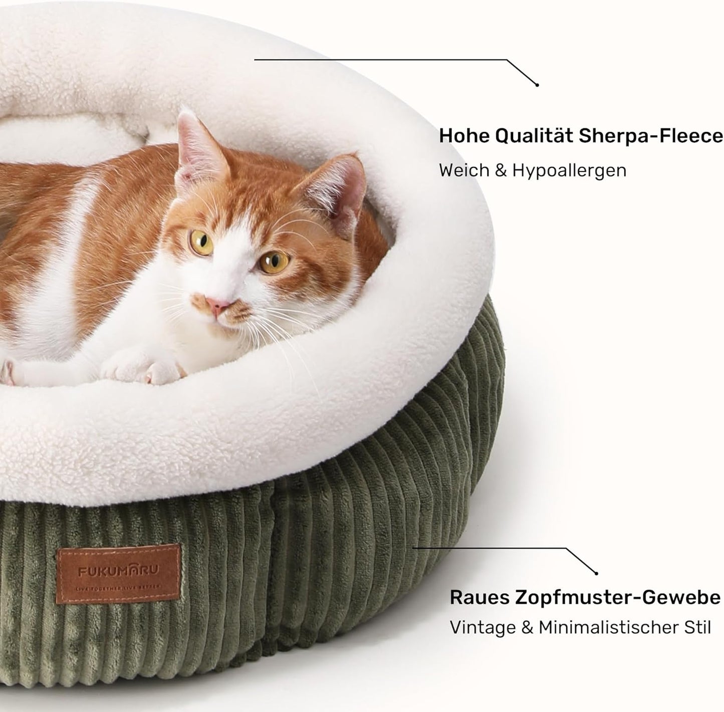 Katzenbett waschbar mit erhöhtem Rand, grün