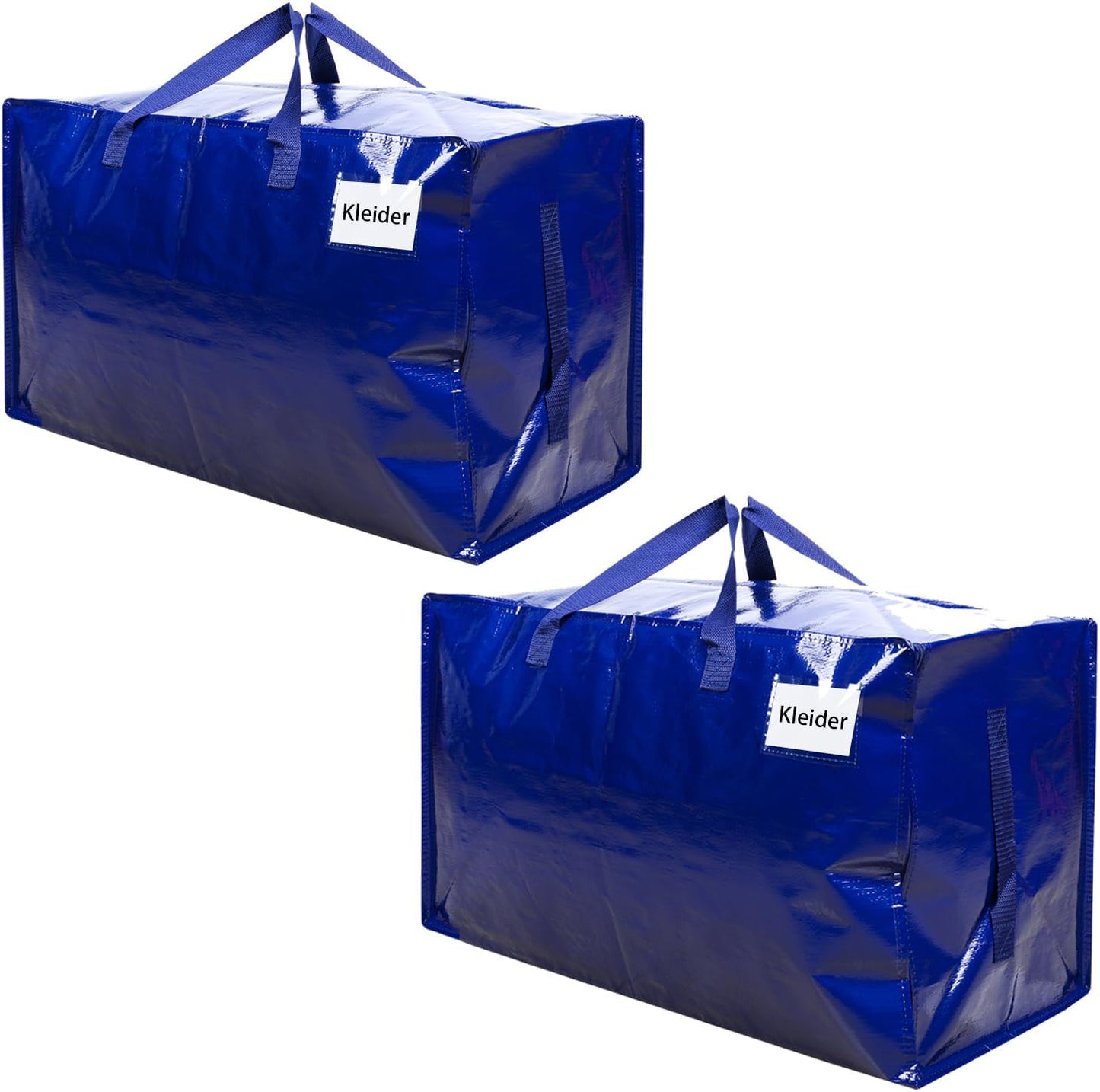 Aufbewahrungstaschen mit Deckel und Griffen, Blau 2er-Pack