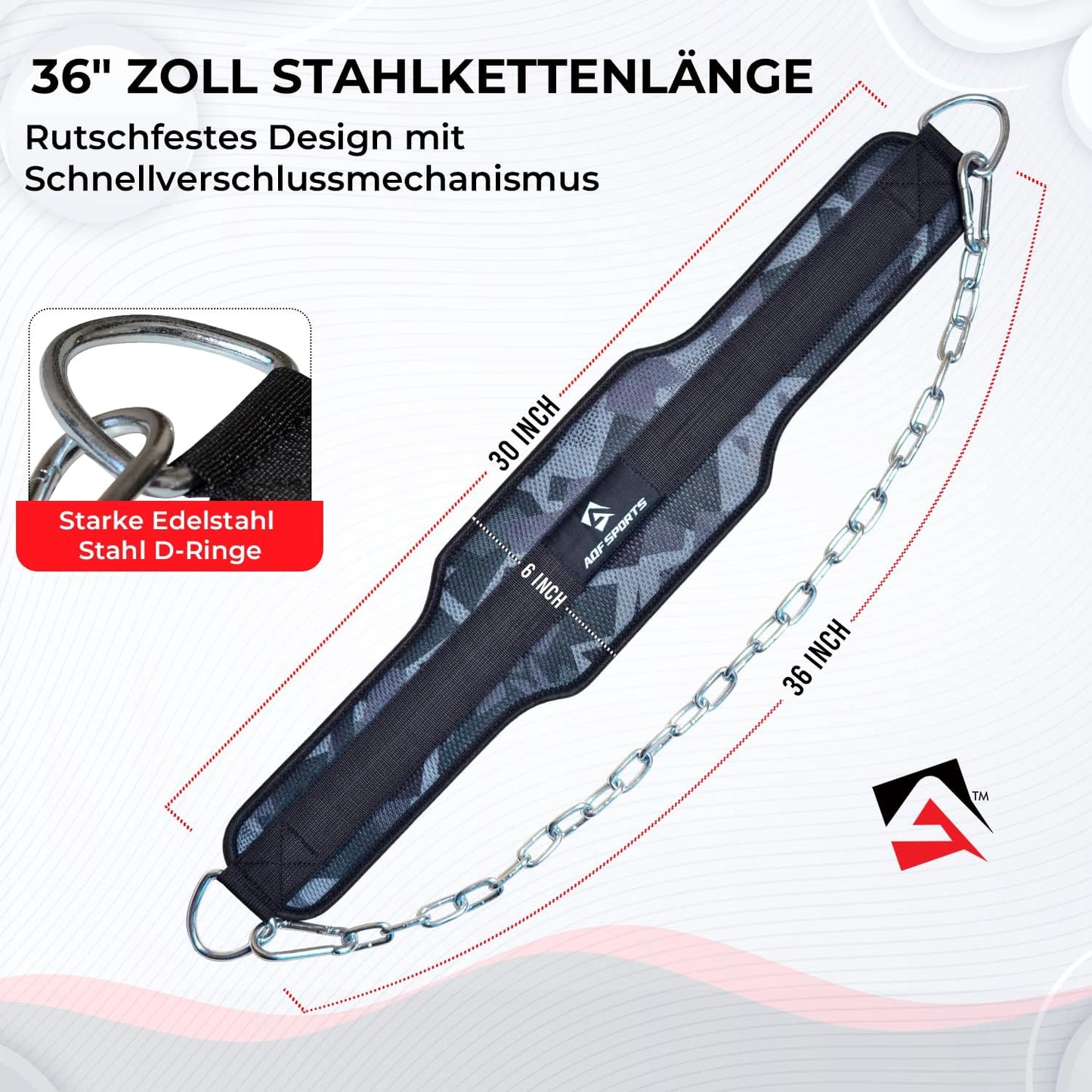 Dip-Gürtel mit Stahlkette, Graues Camo