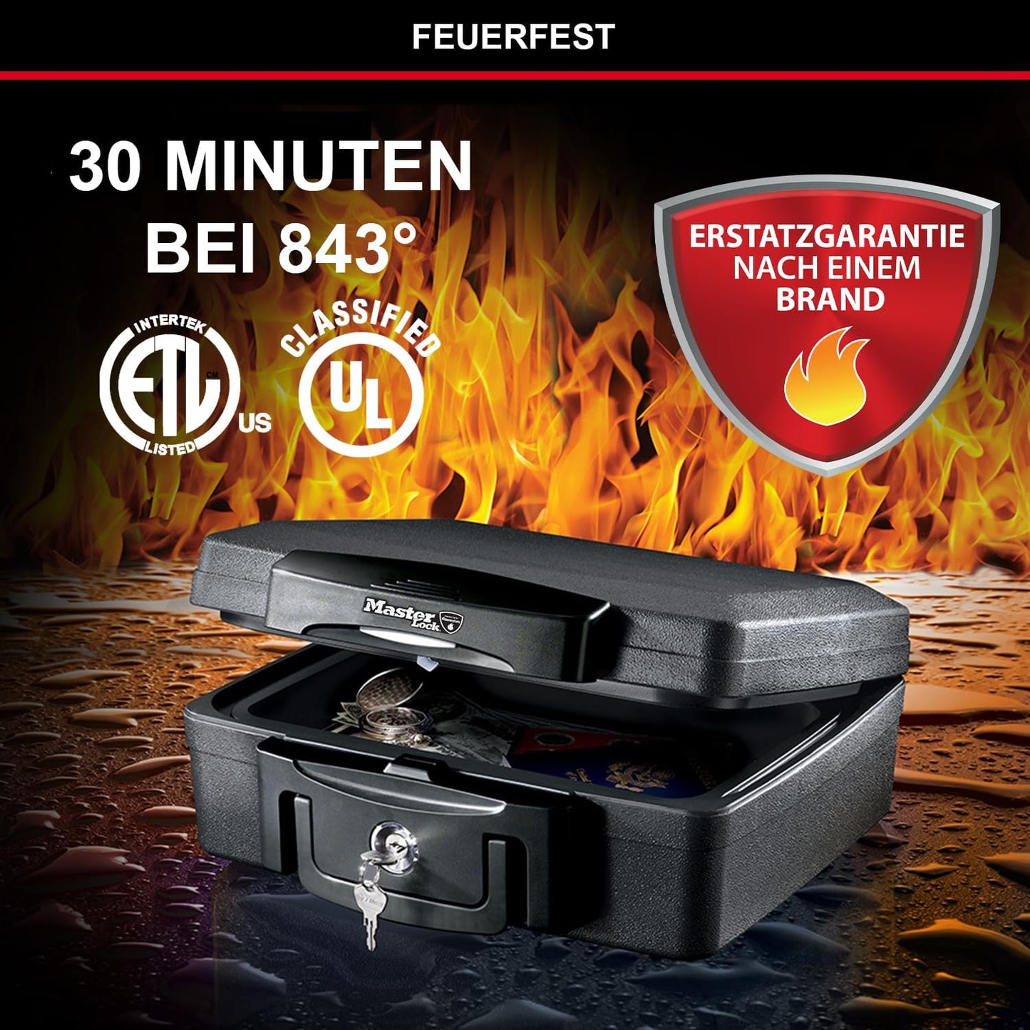 Sicherheitskassette H0100EURHRO, Feuerfest und Wasserfest Small / Schlüsselschloss