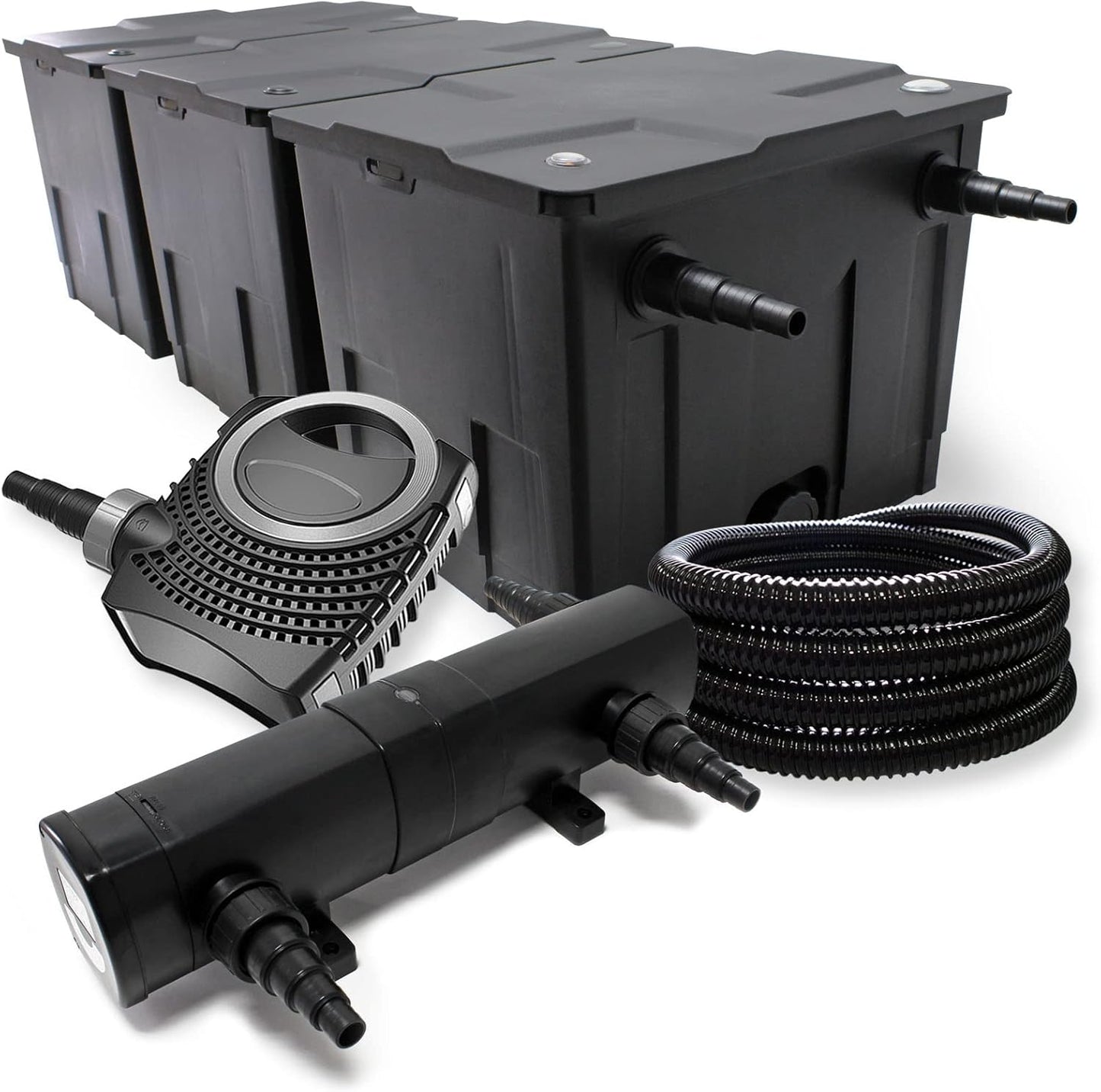 Teichfilter Komplettset CBF-350C mit Pumpe & UVC Klärer