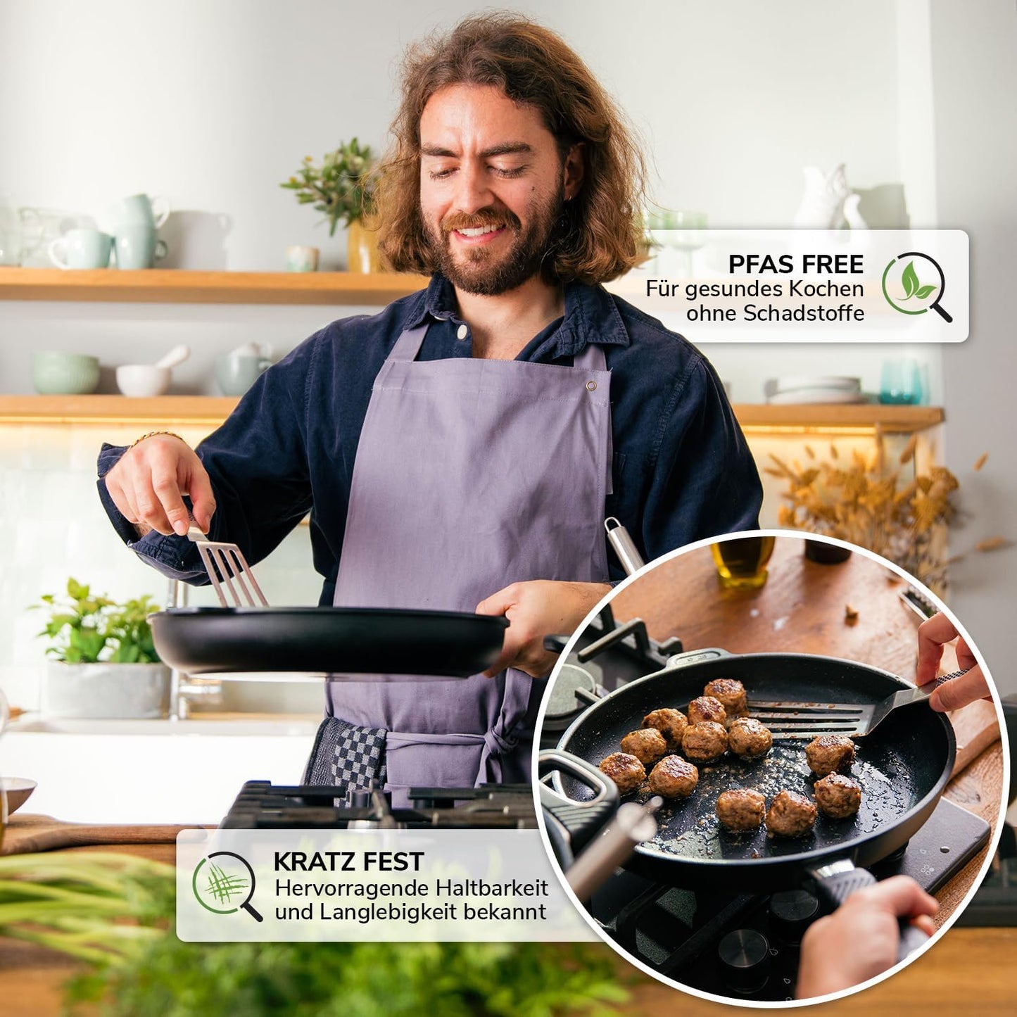Antihaft Sauteuse Pfanne, induktionsgeeignet, Sauté Pfanne 32ø cm