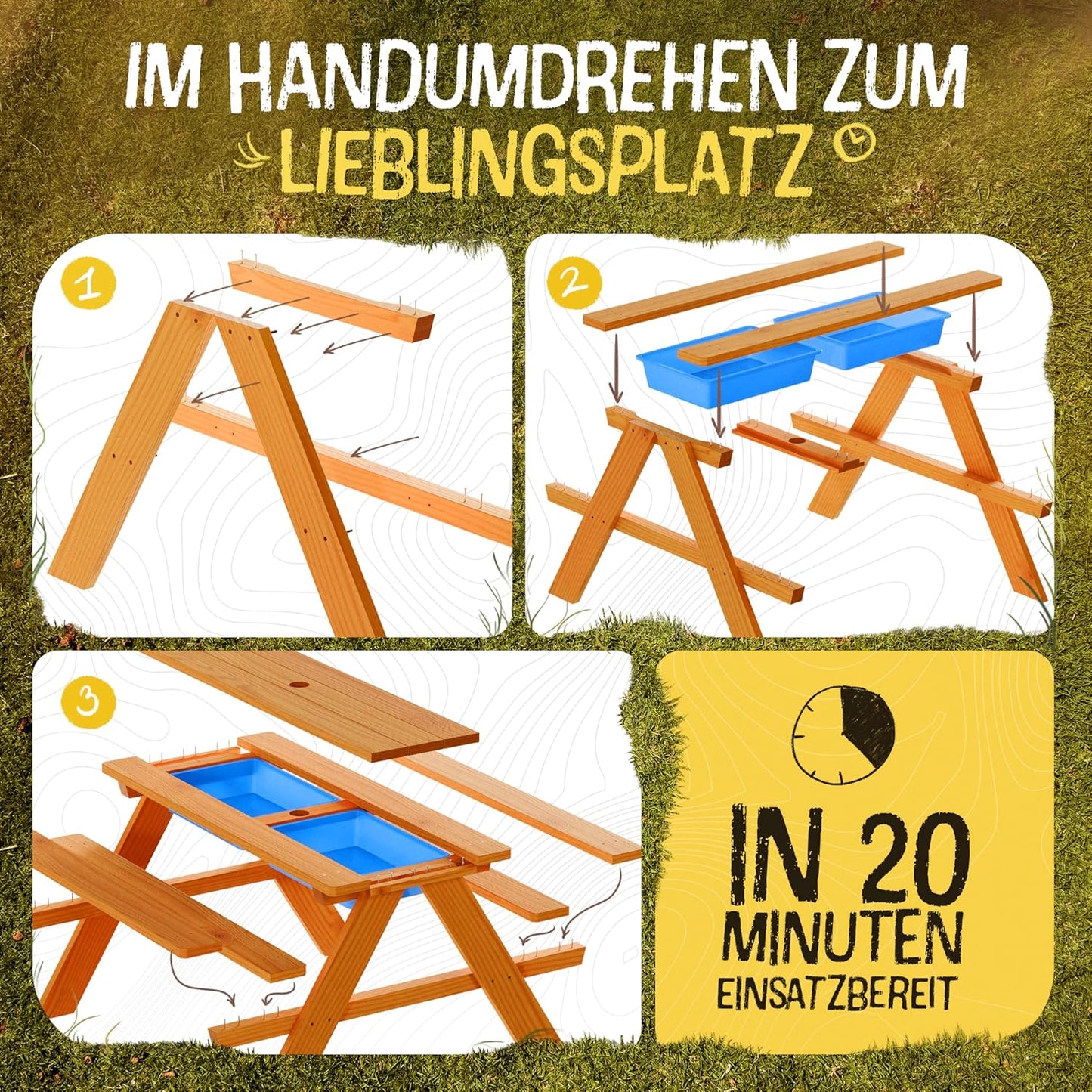 2in1 Kindersitzgruppe mit Matschtisch