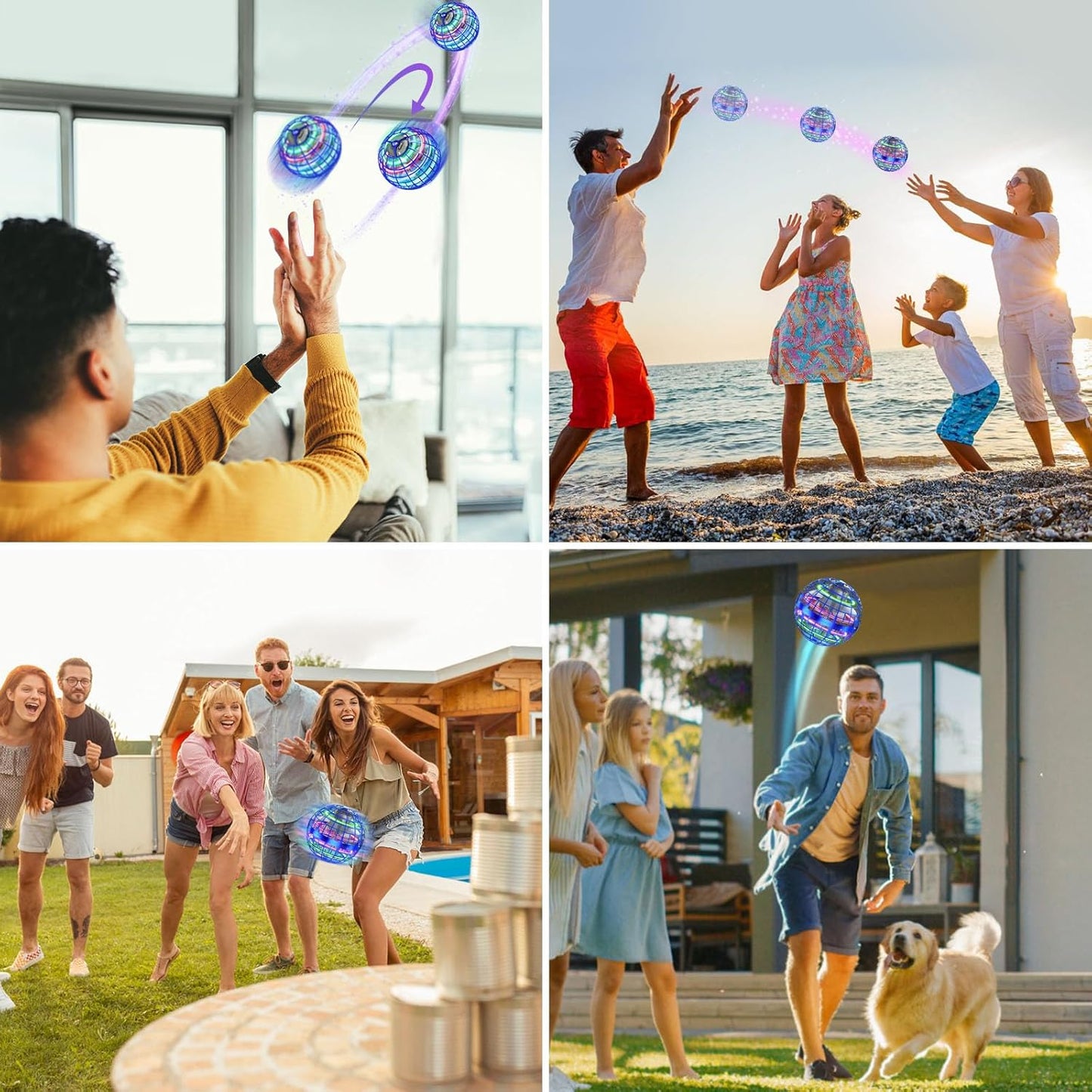 Fliegender LED-Ball mit Bumerang-Effekt, Blau