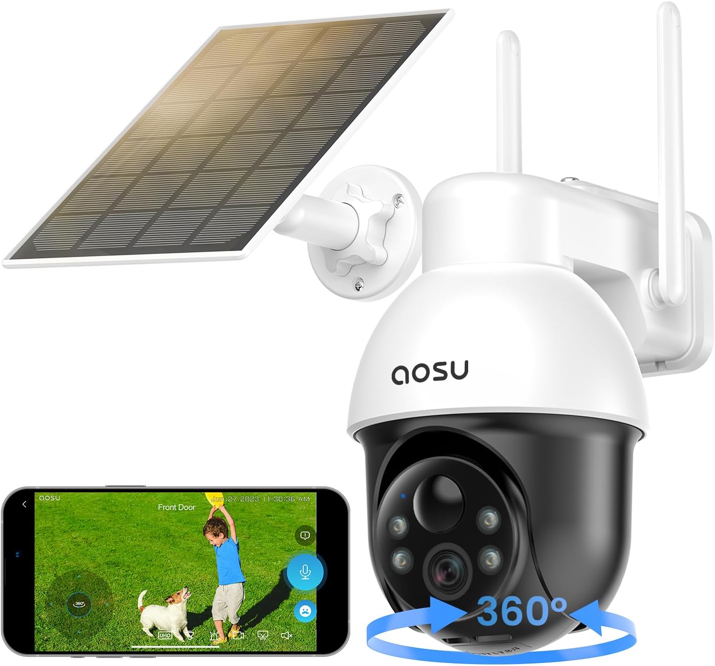 3K Solar-Überwachungskamera 2er-Set, 2er-set