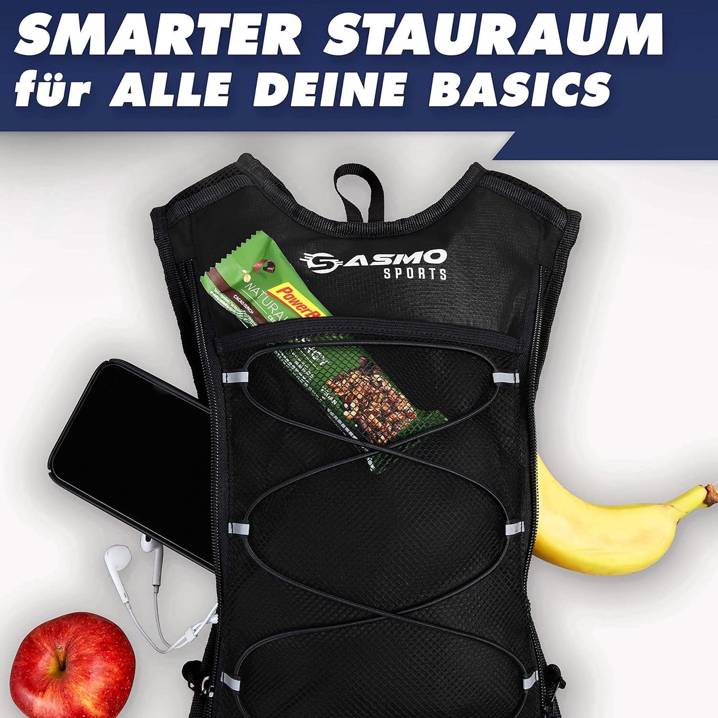 Ultraleichter Laufrucksack, Schwarz