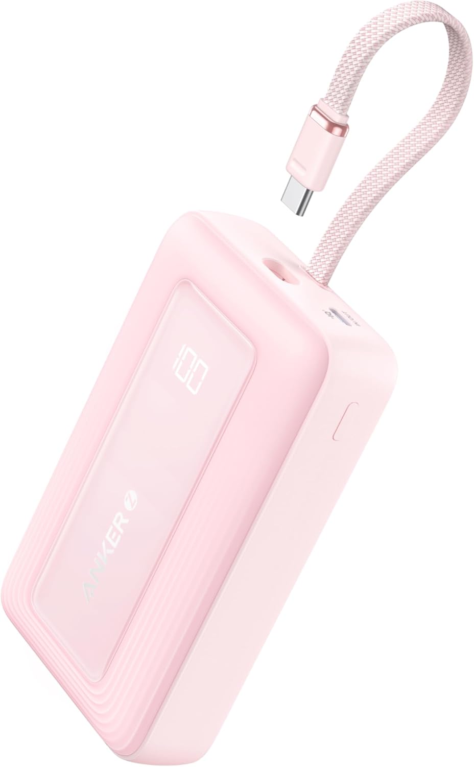 Zolo Powerbank mit USB-C Kabel, 20000mAh Rosa