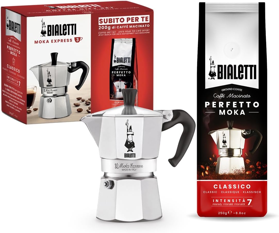 Espressokocher für 3 Tassen, 3 Tassen + Perfetto Moka