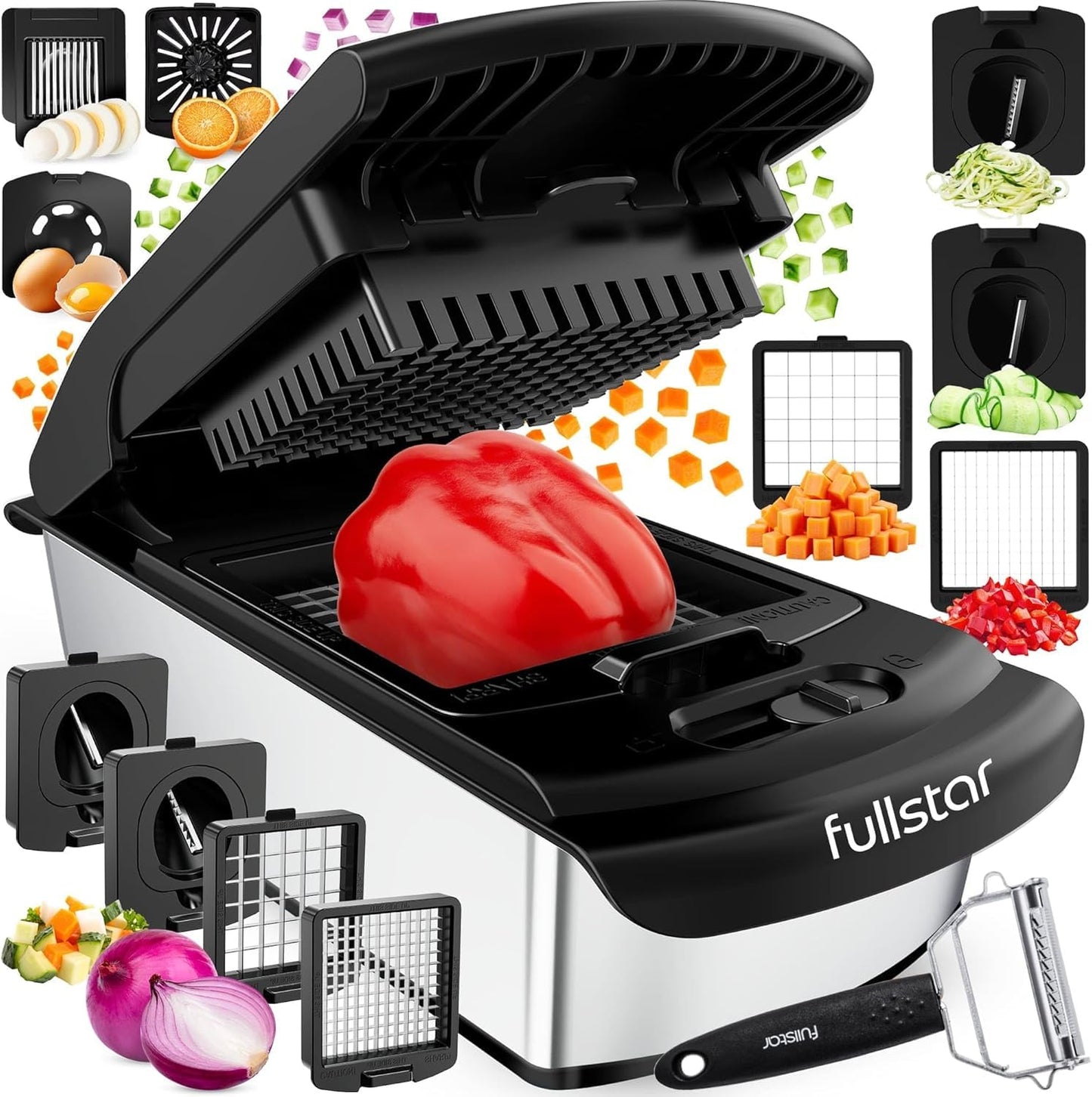 Gemüseschneider mit Zubehör, Edelstahl PRO 9-in-1