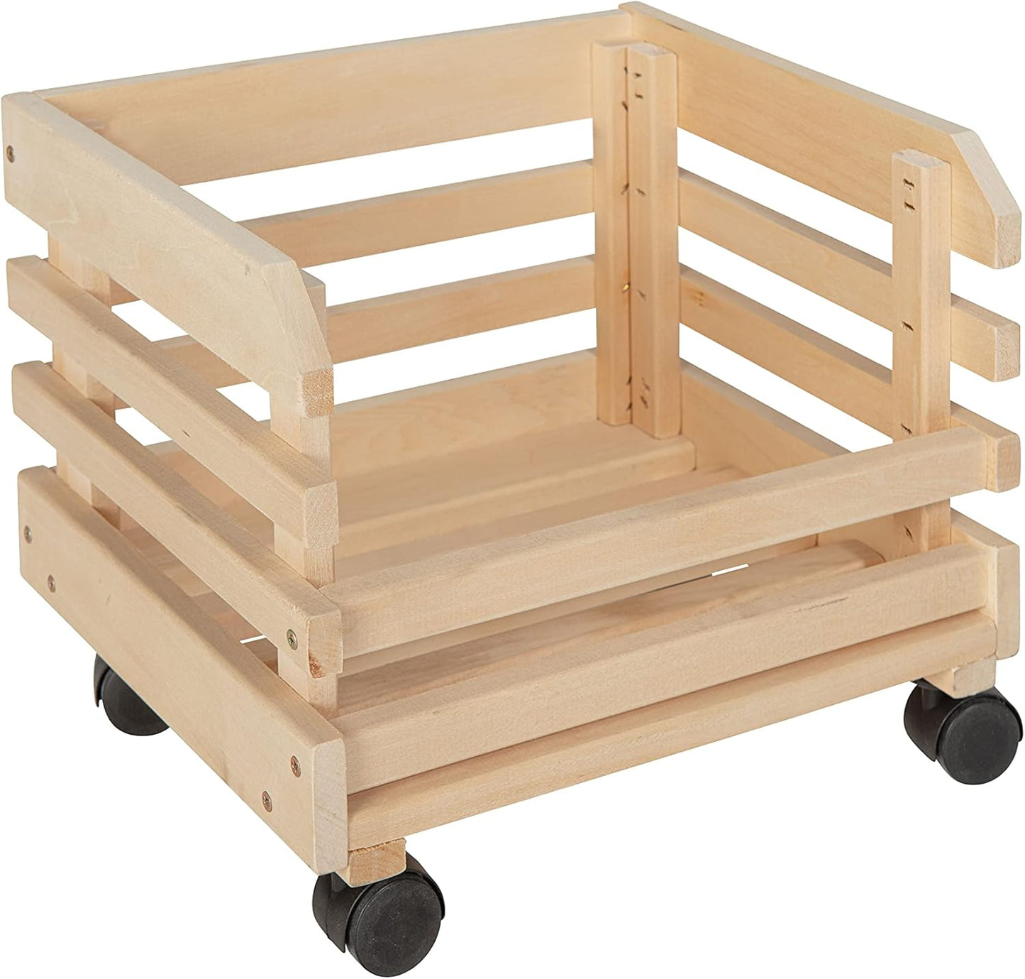 3er-Set Stapelkisten auf Rollen, Natur 37 x 30 x 80