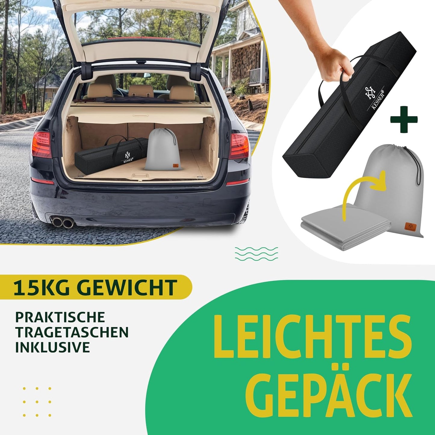 Hängematte Lake mit Gestell für 2 Personen, Grau