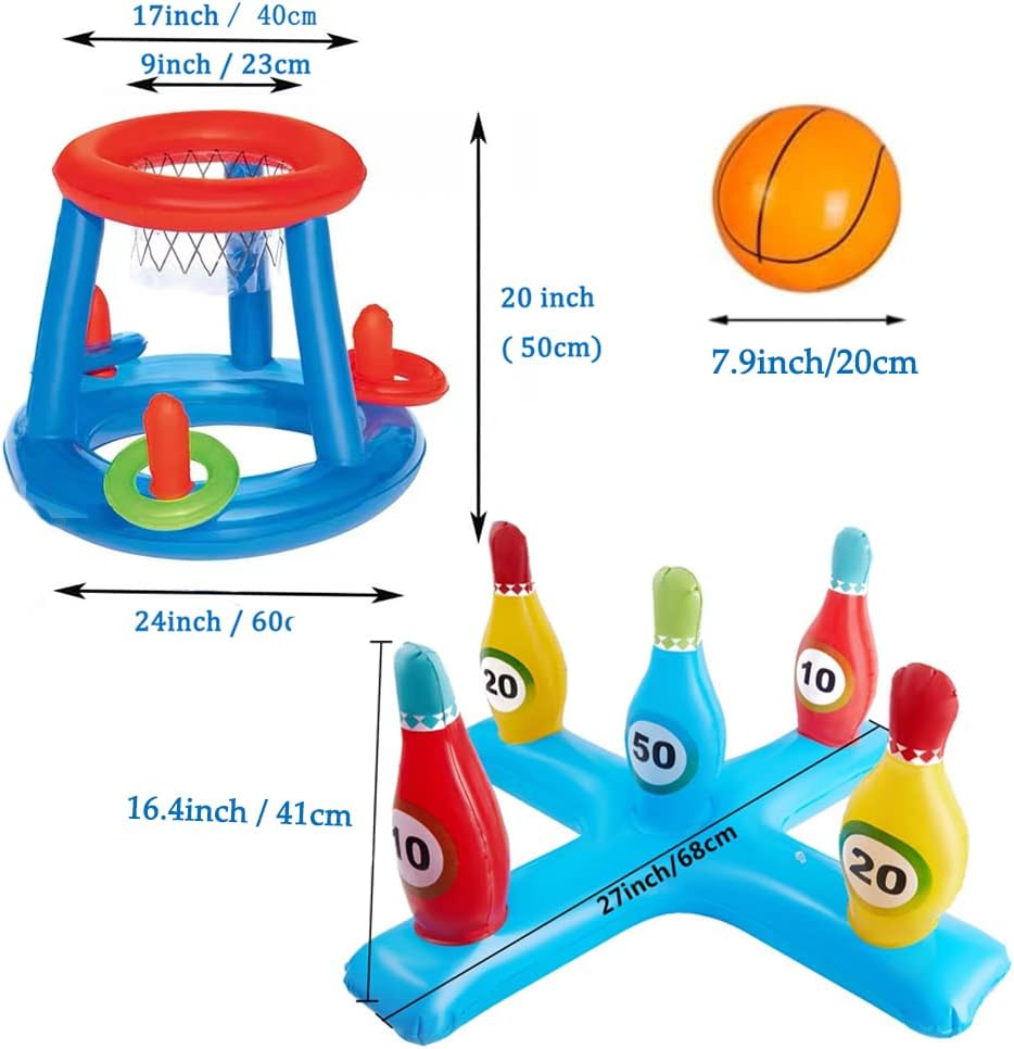 Aufblasbares Pool-Basketball- und Wurfspiel-Set