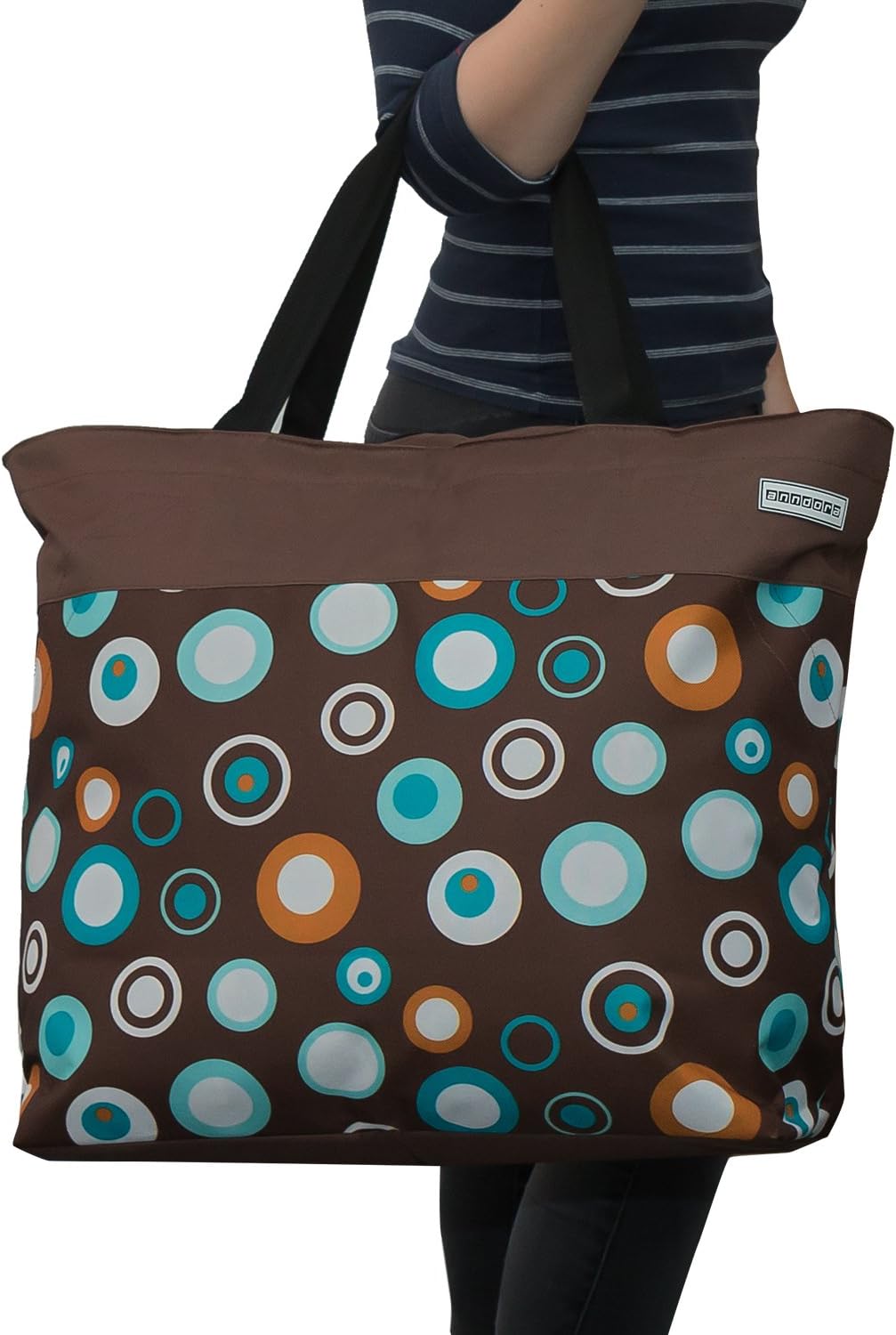 Strandtasche, Braun Hellblau