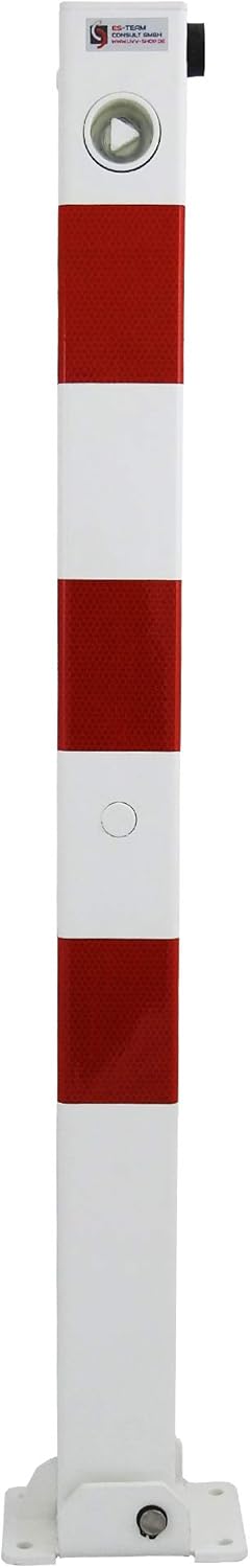 Klappbarer Absperrpfosten, Weiss, Rot