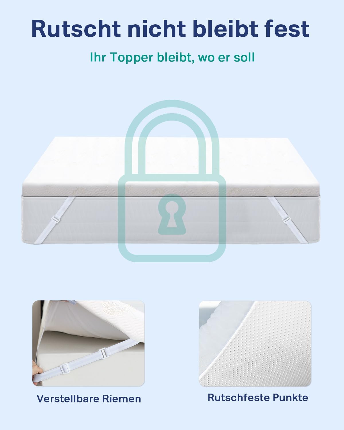 Matratzentopper, 90x200x5cm H2 - bis 80KG