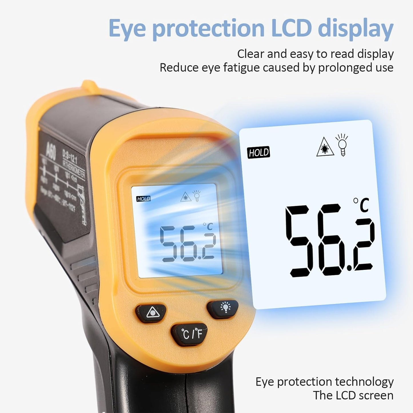 Infrarot-Thermometer mit LCD-Display, Gelb