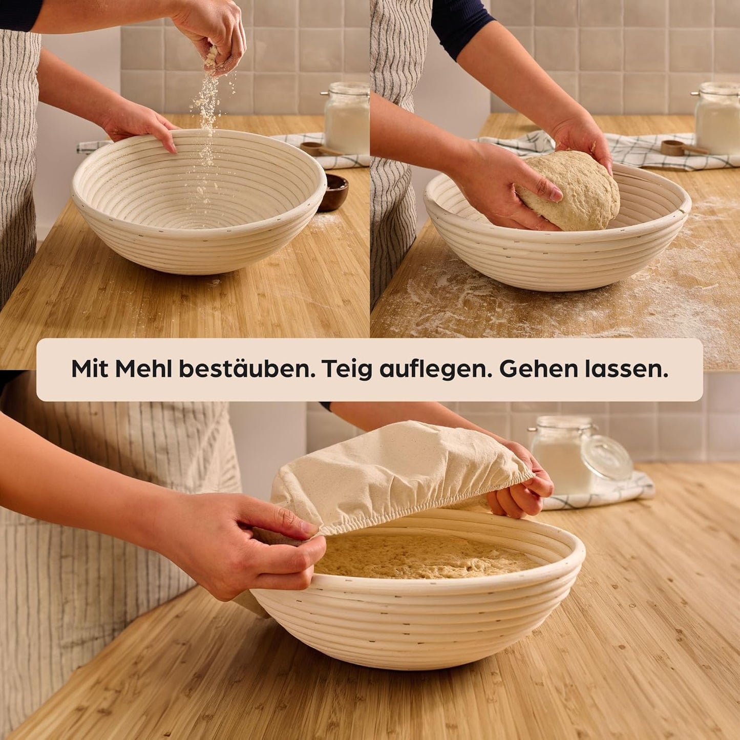 Gärkorb-Set zum Brotbacken inkl. Zubehör, 30cm