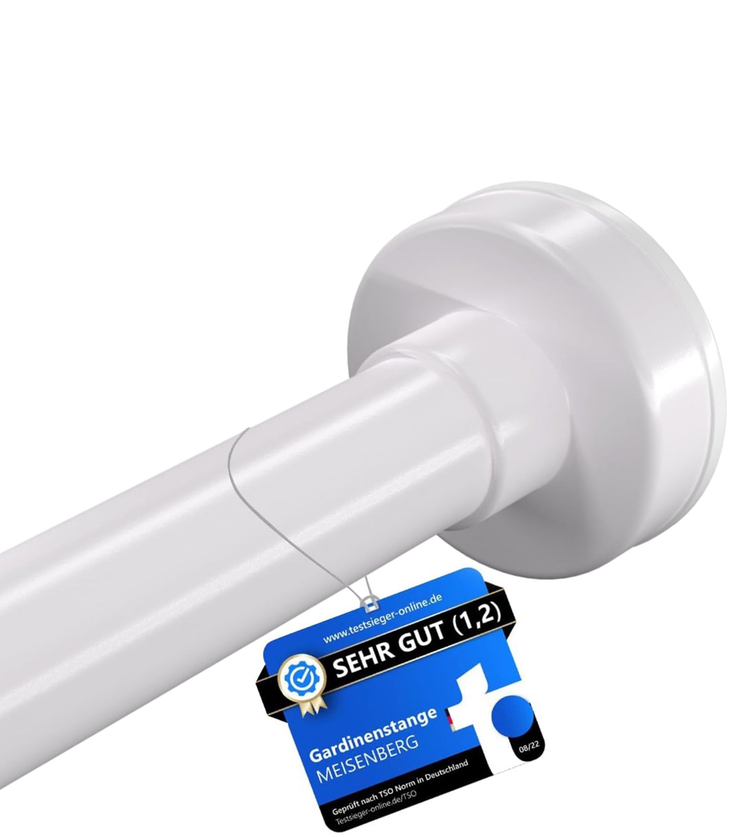 Klemmstange für Gardinen, 50-80cm [1Stück] Weiss