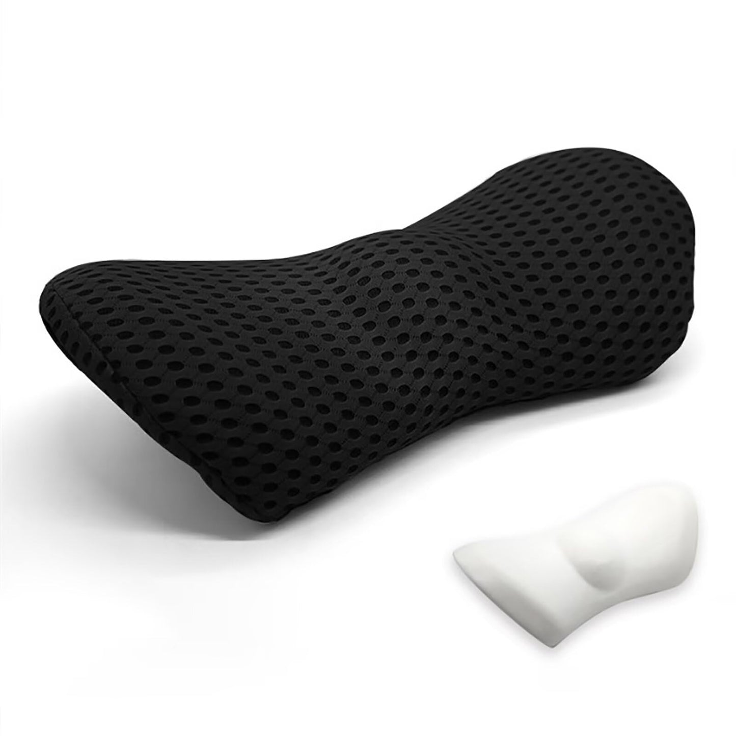Ergonomisches Memory Foam Rückenkissen für Stuhl & Auto, Schwarz