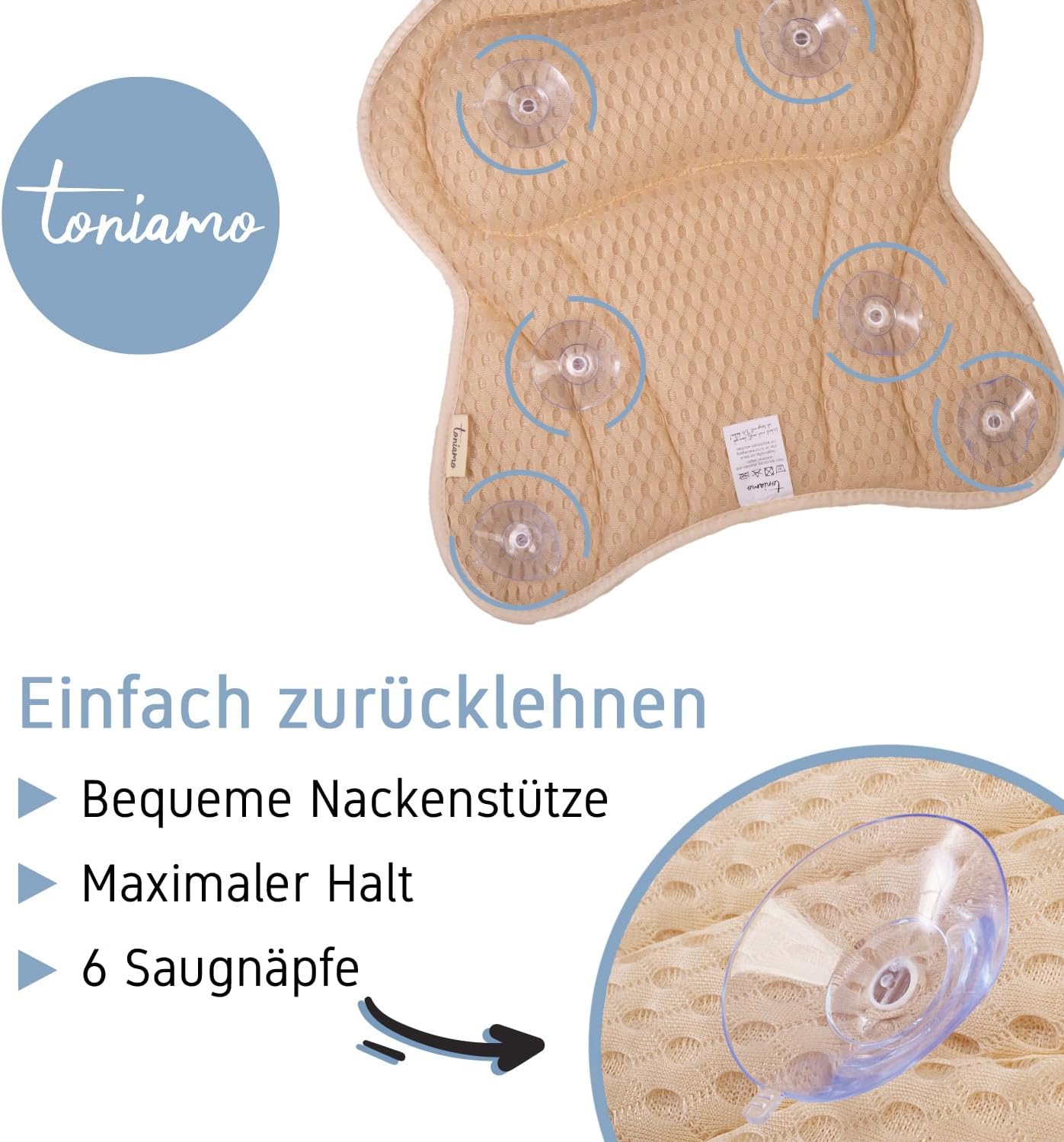 Ergonomisches Badewannenkissen, Sandy