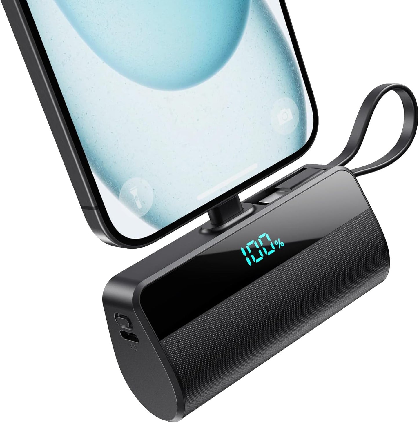 Powerbank mit LED-Display, A-Schwarz